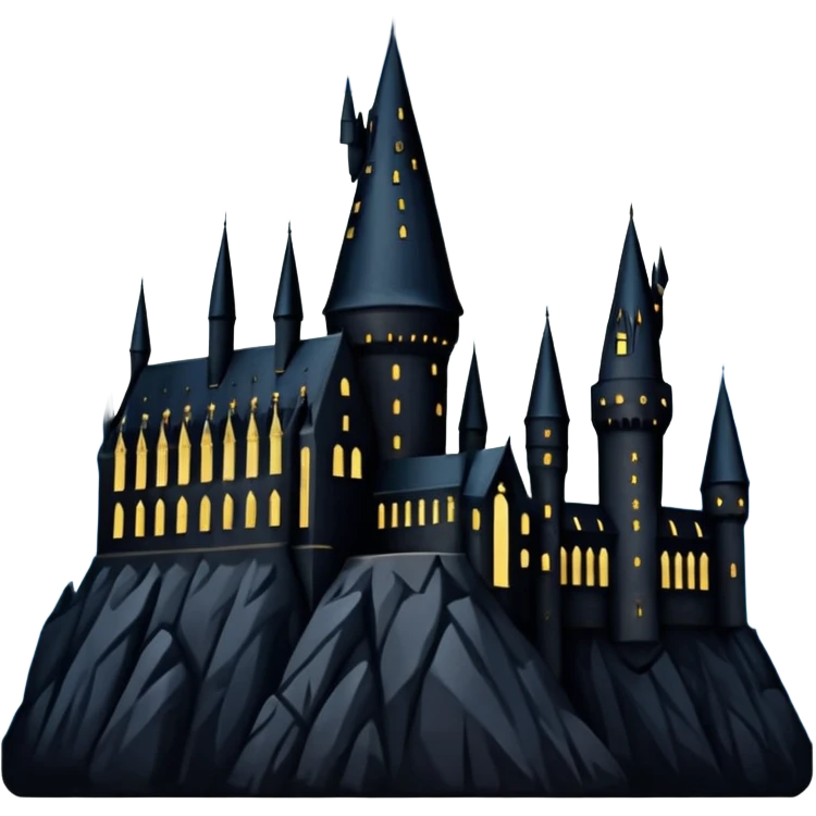 hogwarts castle on a starry night silhouette  emoji