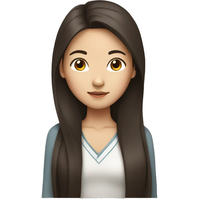 wasian girl with long brown hair emoji