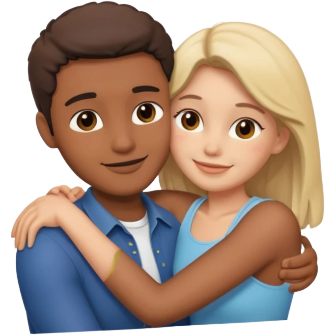 Couple hugs polaroid emoji