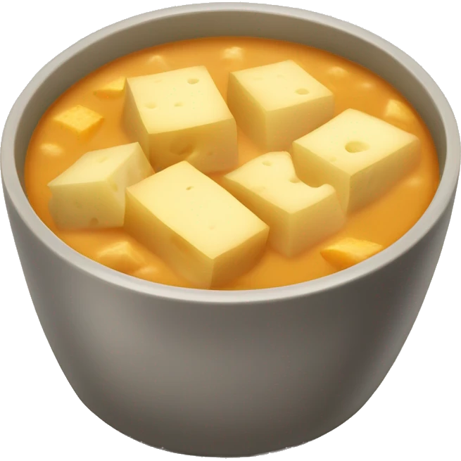 Soup with cubes of cheese and potato inside  emoji