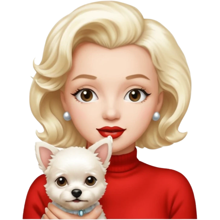 Marilyn Monroe, with dog emoji