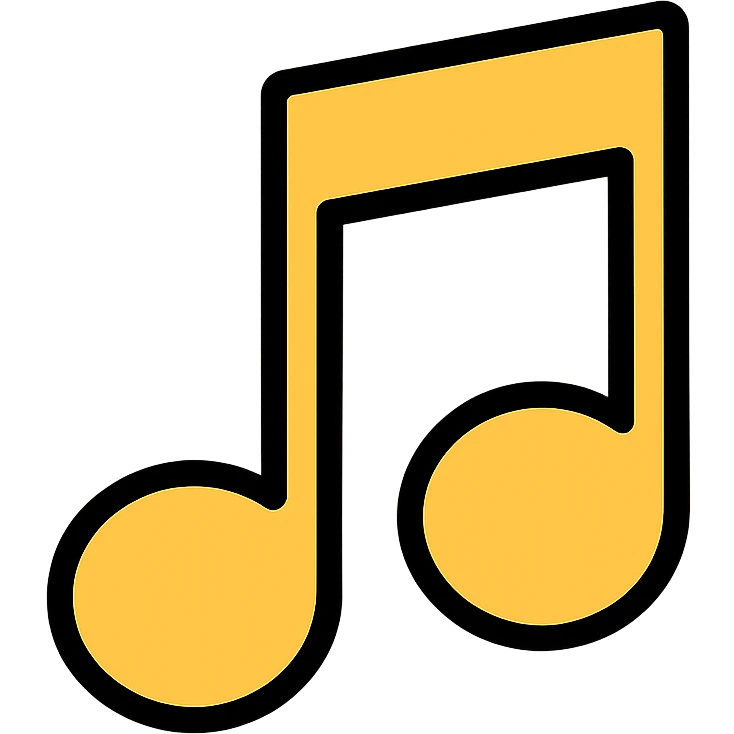 music icon in gold and black, modern Instagram look emoji