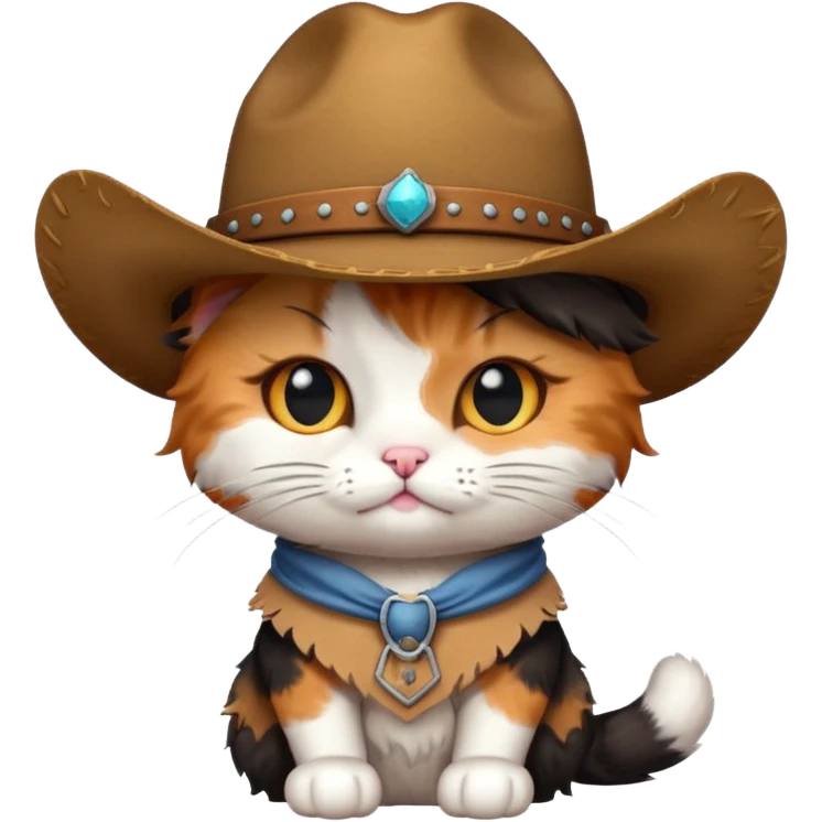 Kitty wearing cowboy hat emoji