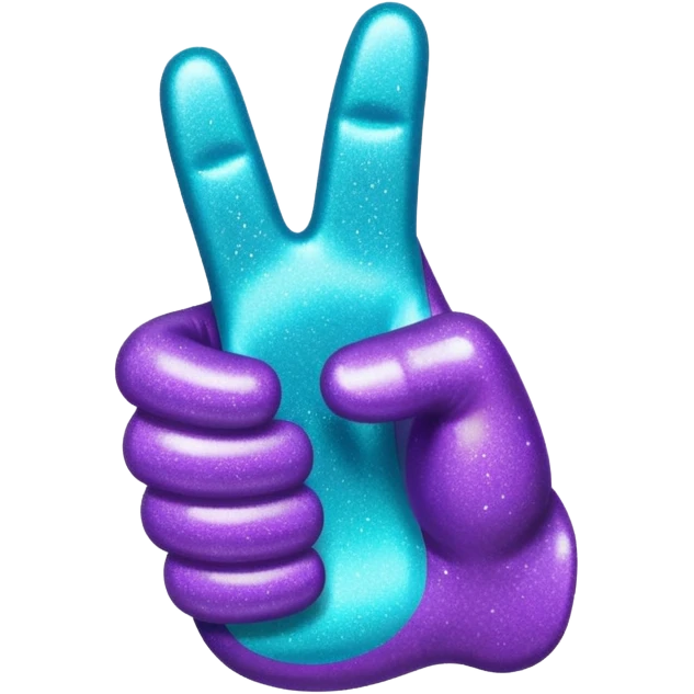Glitter purple and cian hand thumbs up emoji