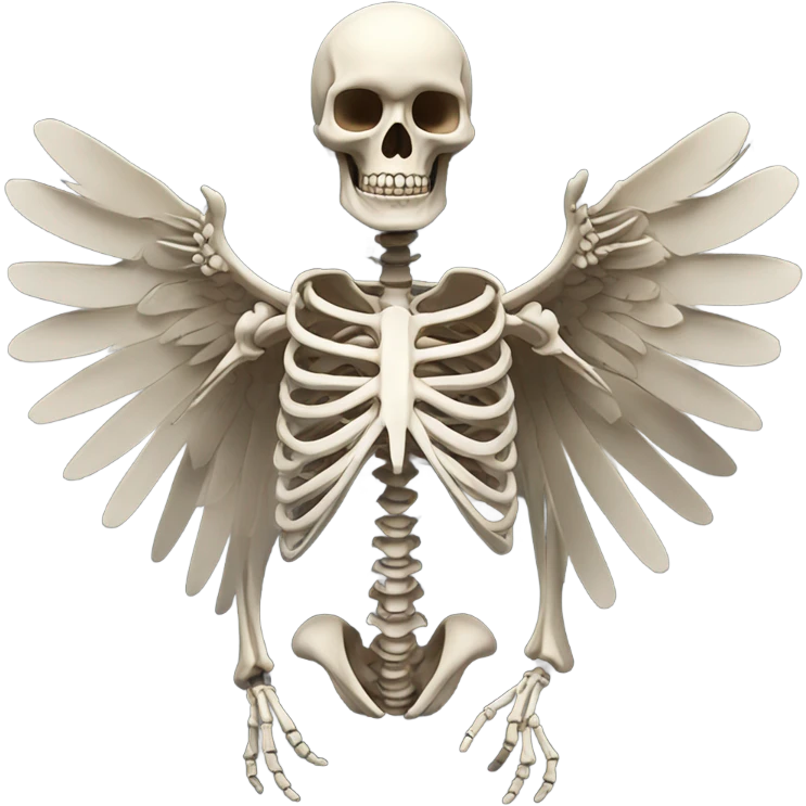 skeleton with wings rising emoji