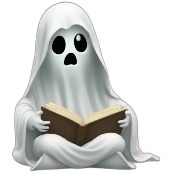 Ghost reading a book emoji