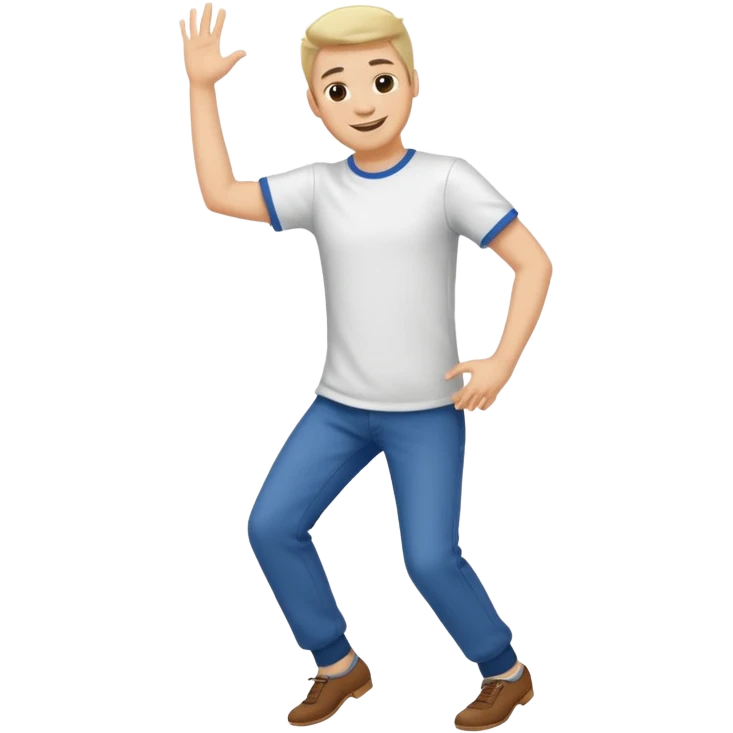 танцующий мужчина в полный рост в рубашке emoji