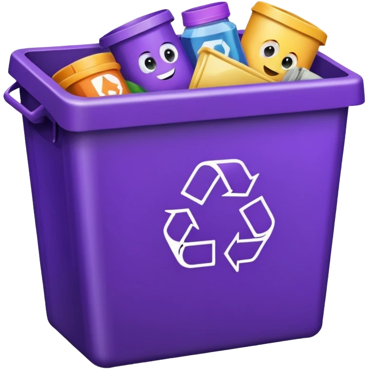 purple recycle bin full emoji