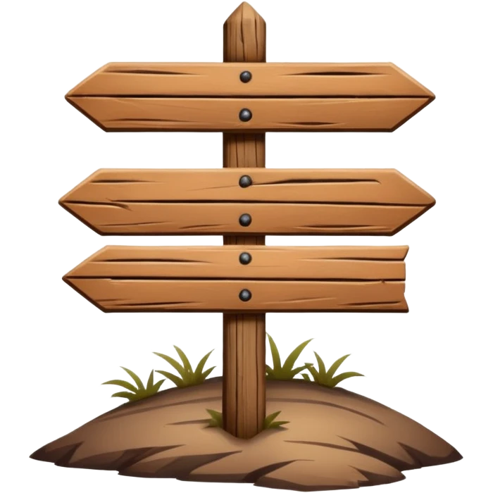 Wooden trail sign emoji