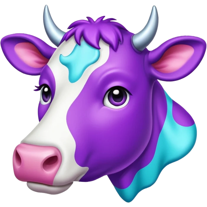 glitter purple and cian vaca emoji