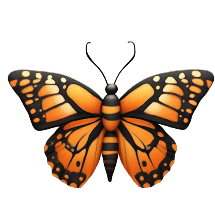 tiger mimic queen butterfly emoji