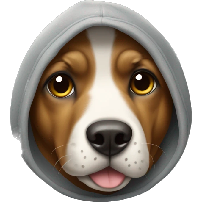 Dog wearing a hoodie emoji