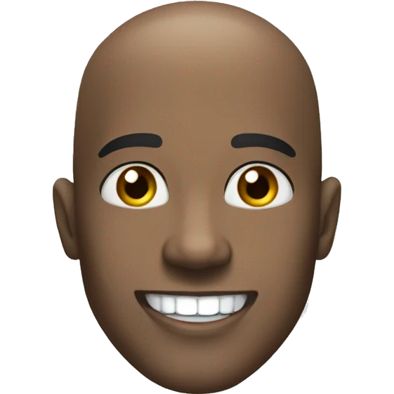 black bald head pretty white teeth smile handsome emoji