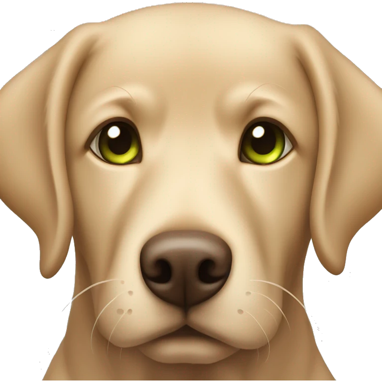 Fluffy light brown Labrador Retriever with green eyes emoji