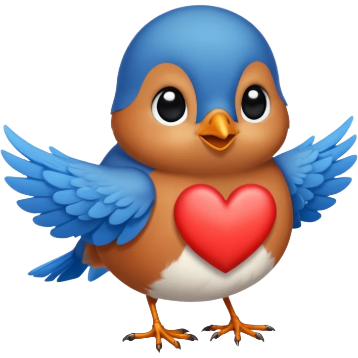 Little robin red blue black heart  emoji
