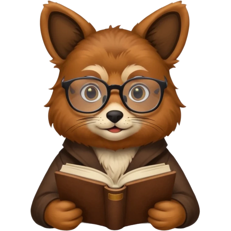 animal reading books emoji