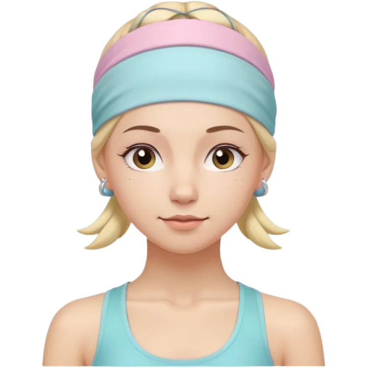 Yoga girl with pastel band emoji