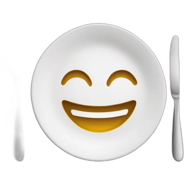 smile plate and cutlery emoji