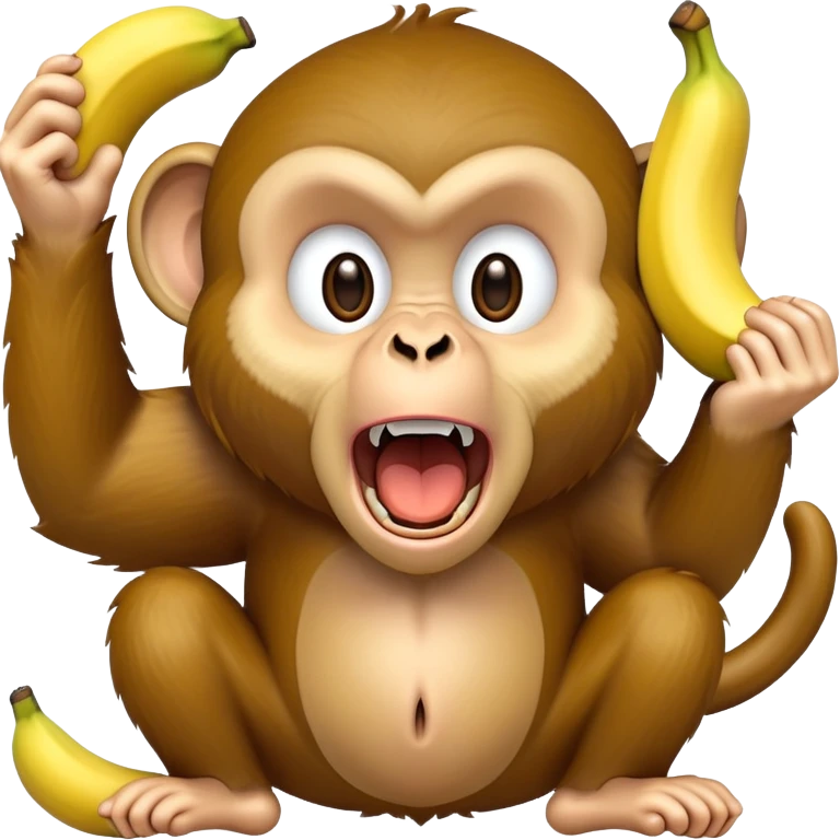Monkey screaming with bananas emoji