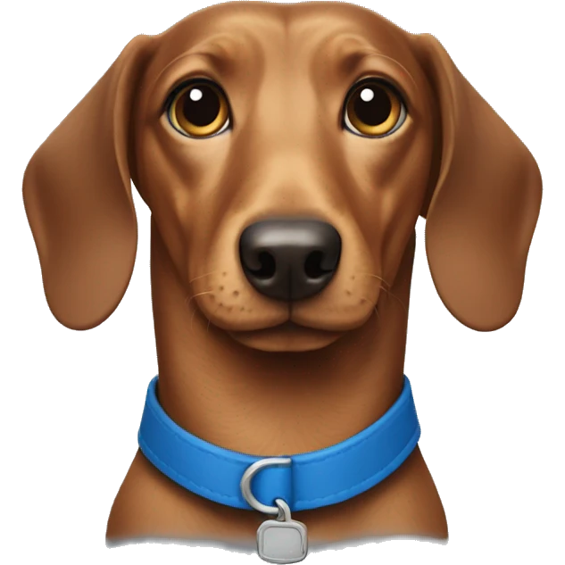 Dachshund with a blue collar emoji