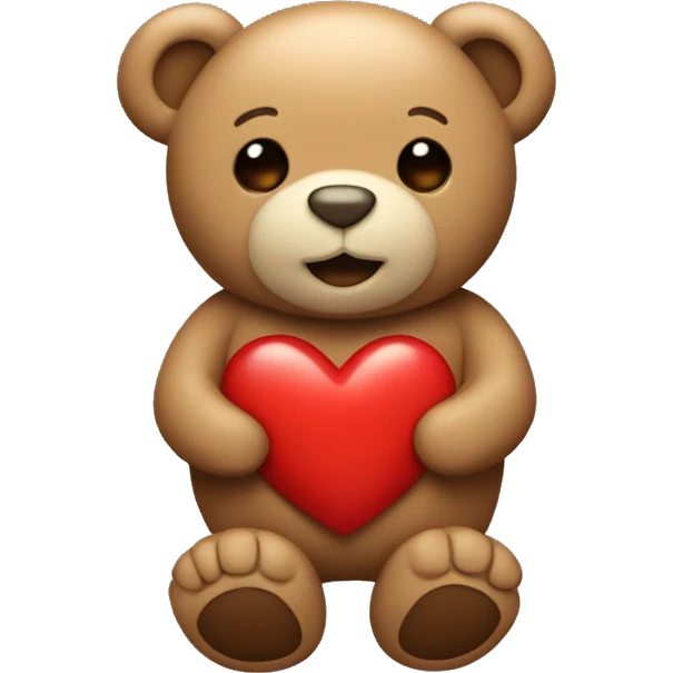 Heart in light brown with a teddy in the side emoji