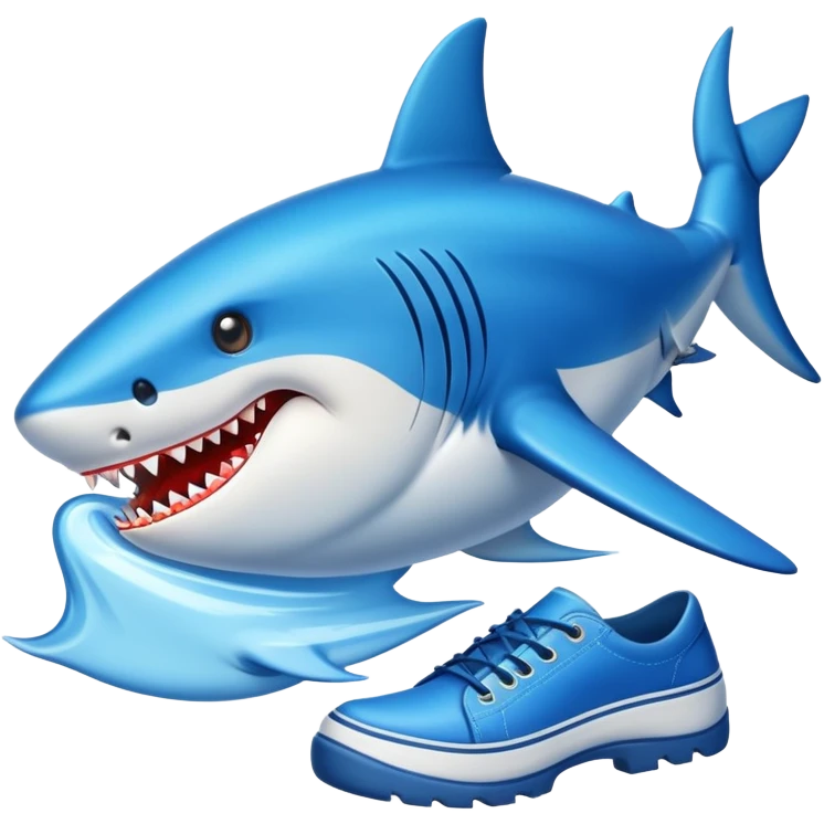 Tiburón con zapatos emoji