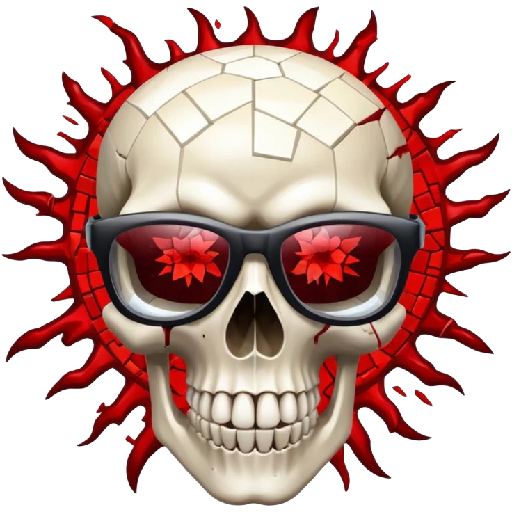 a skull wearing mosaic eyewear, head exploding emoji