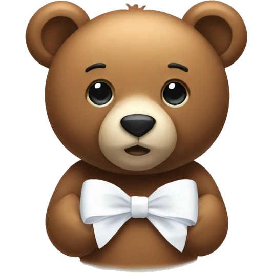Bear and a white bow  emoji