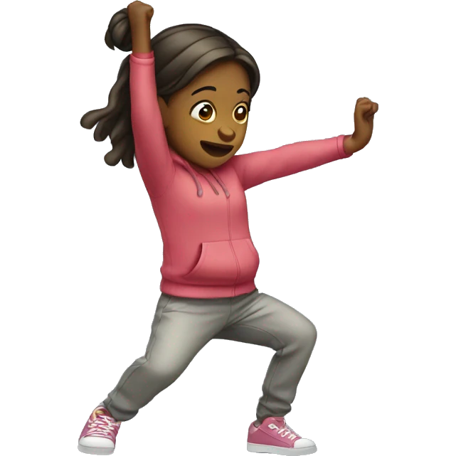 Girl doing dab emoji