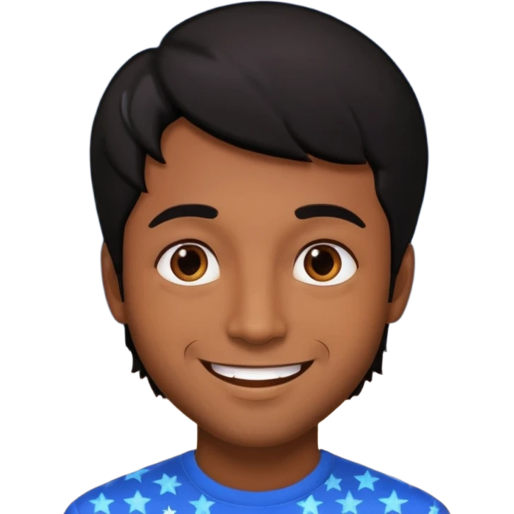 A brown skin man with stars in his eyes emoji