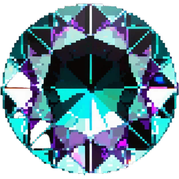 round cut alexandrite gemstone with color-changing properties and holographic sparkle effect emoji