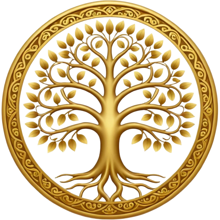 Golden mandala tree emoji emoji