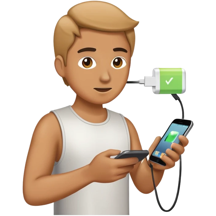Playing iphone while charging emoji