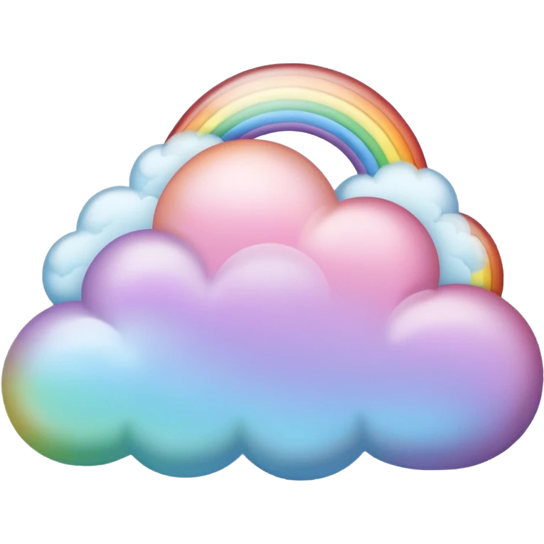 A pastel rainbow-tinted cloud drifting softly emoji