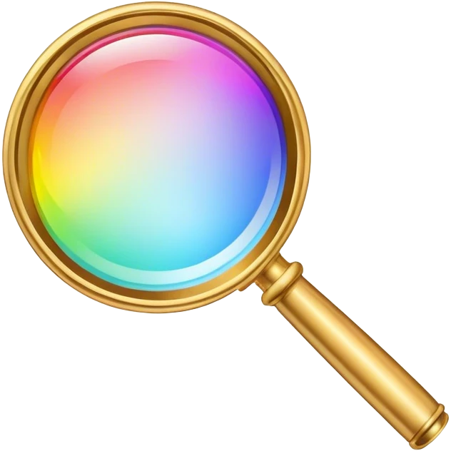 completely rainbow colored magnifier  emoji