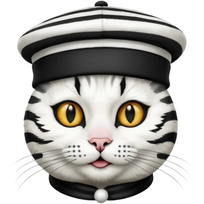 Cat mime performer with hat emoji