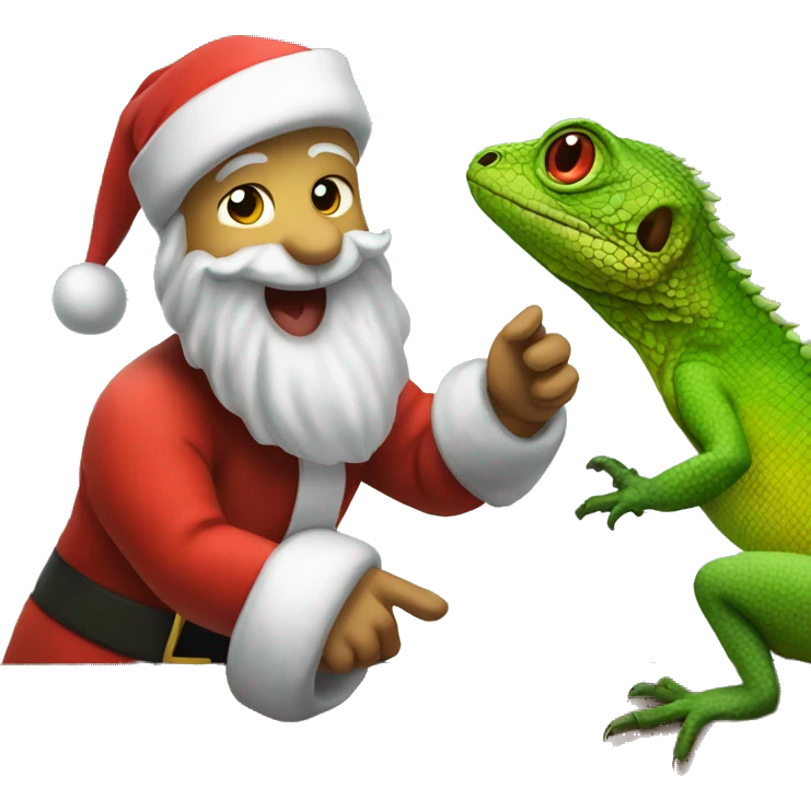 Lizard with santa haț emoji