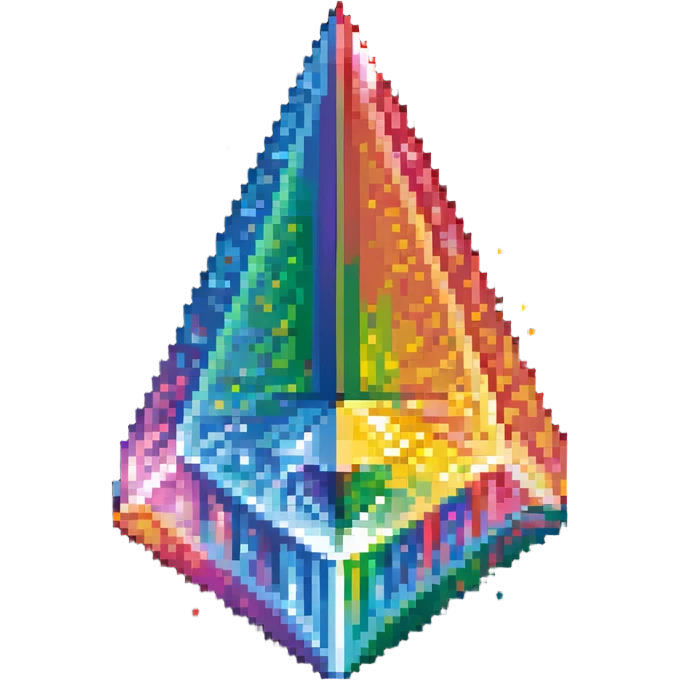 Exclusive member crystal with rainbow prism effect and floating particles emoji