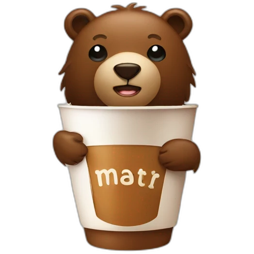 Coffe with bear emoji