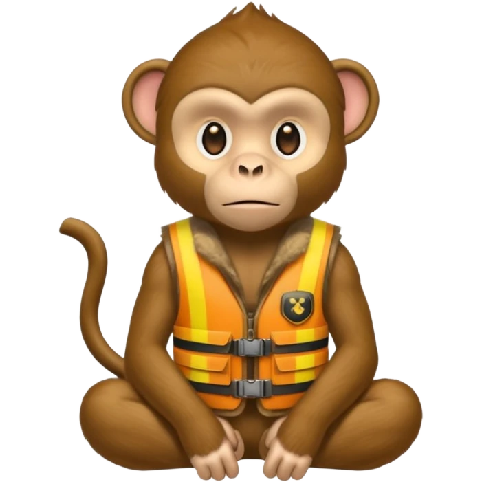 monkey wearing bullet proof emoji