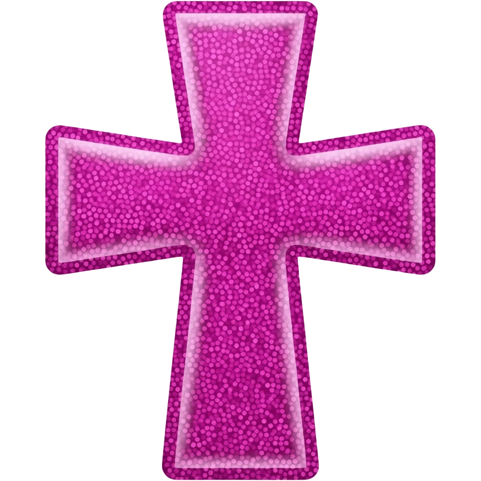 cruz sagrada rosa fucshia  brilhante  glitter emoji