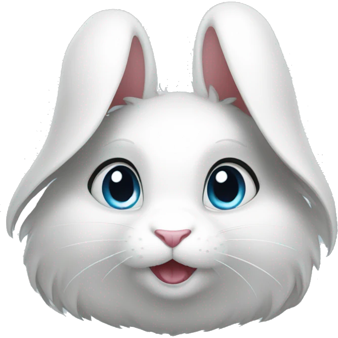 White rabbit blue eyes long haïr emoji