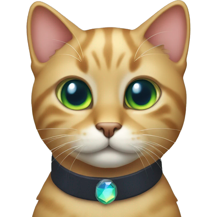 Cat wearing Dark iridescent collar  emoji
