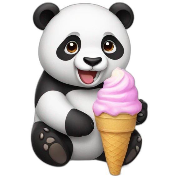 Panda eating ice cream emoji