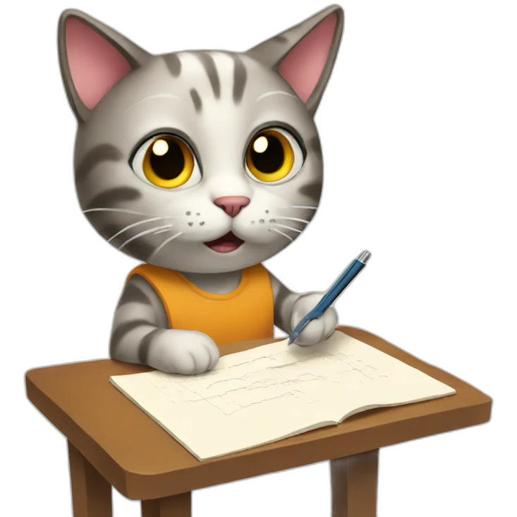 Cat taking a test emoji