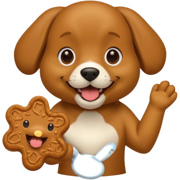 dog eating dog treat emoji