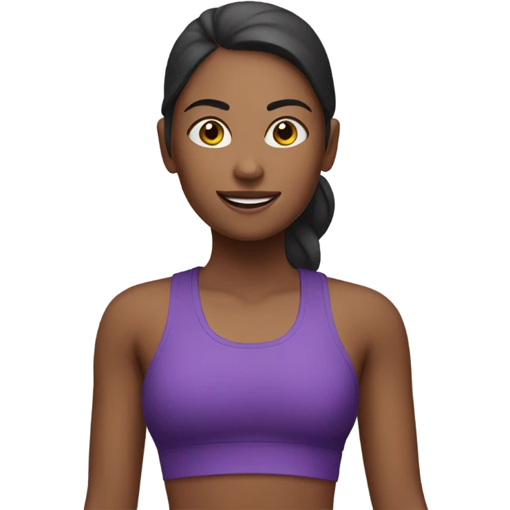 Girl exercising purple emoji