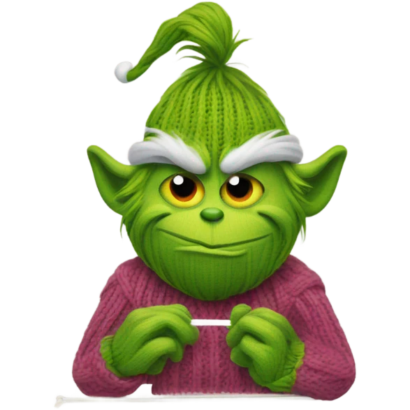 grinch knitting emoji
