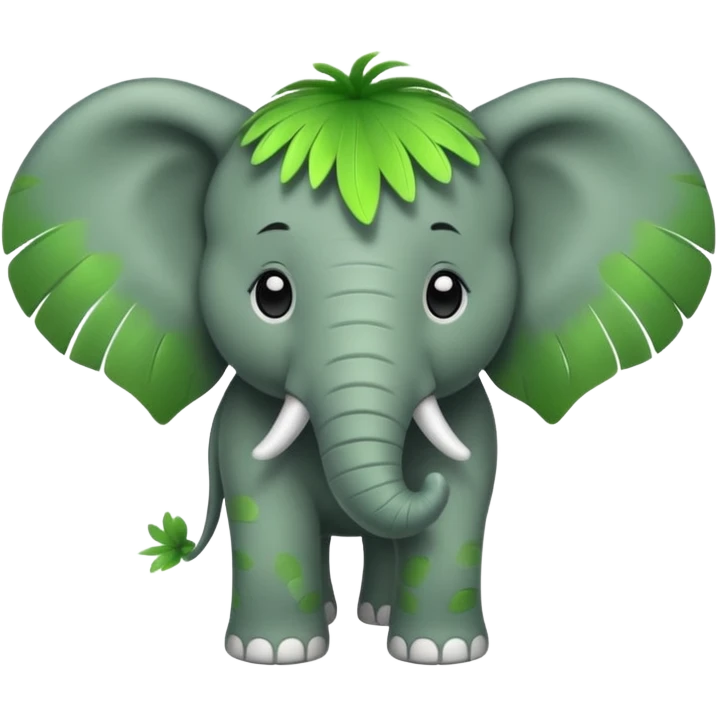 Green Feathered elephant emoji