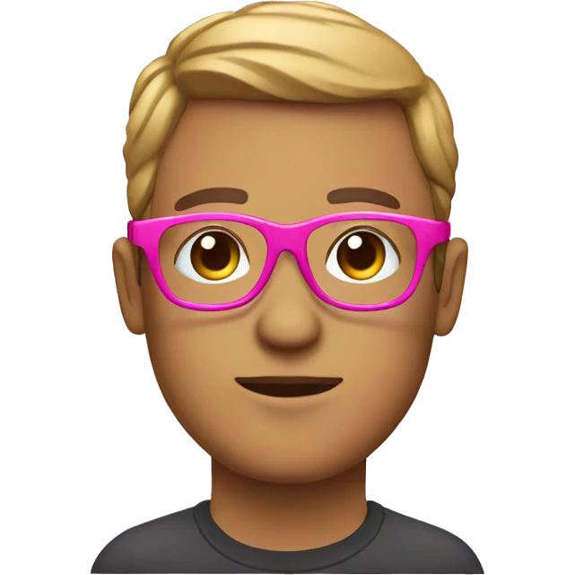 Remote working with pink glasses emoji